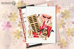 Lash Artist Sublimation PNG Red Gold Beauty Design Digital Product Image 5