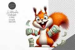 Squirrel clipart, Funny clipart, Money clipart Product Image 1