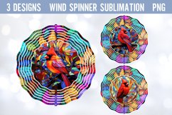 Cadinal Stain Glass Wind Spinner Sublimation PNG Product Image 1