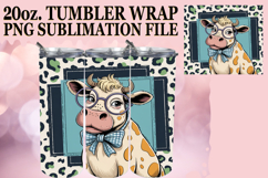 Inspiring vibes 20oz tumbler wrap, Cute Cow Product Image 1