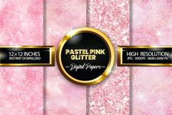 Pastel Pink Glitter Digital Papers - 04 variations Product Image 1