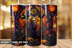 Stained Glass Halloween Tumbler 20 oz Skinny Tumbler Product Image 1