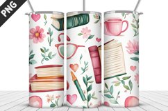Books Seashell Tumbler Design | Books Tumbler Wrap Product Image 1