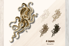 Multilayer Octopus Laser Cut 3D File Mandala SVG Ocean DXF Product Image 2