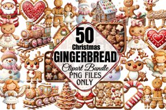 Christmas Gingerbread Clipart Bundle PNG Product Image 1