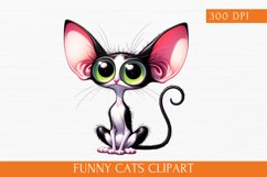 Funny Cat Clipart, Funny Cats Sublimation Product Image 1