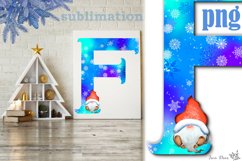 Christmas Letter F alphabet sublimation png Product Image 1