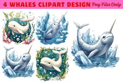 Whales Clipart design PNG Product Image 1