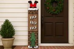 Christmas Porch Sign Laser Cut | Vertical Sign | SVG Product Image 1