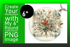Whimsical Round Design Car Coaster Template , Autumn Flower Product Image 1