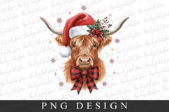 Highland Cow Christmas Clipart PNG | Christmas Png Product Image 1