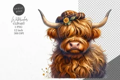Highland cow clipart, Farm animals clipart, Cow Product Image 1