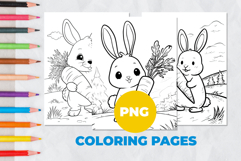 Rabbit with carrot Coloring Pages | Coloring book Product Image 1