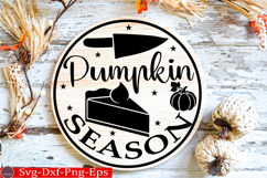 Pumpkin Season Fall Round Sign SVG Product Image 1