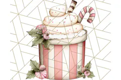 Christmas Cake Clipart PNG, Cottagecore Holiday Desserts Product Image 5