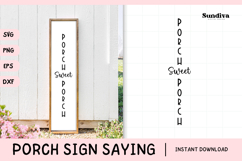 Porch Sign Saying SVG | Porch Sweet Porch Product Image 1