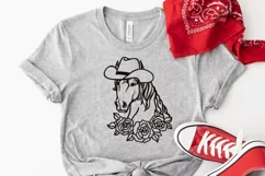 Horse head cowboy hat svg cut file, love horses svg, png Product Image 3