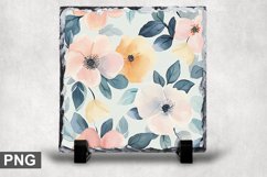 Pastel Flowers Square Sublimation Slate Design Product Image 1