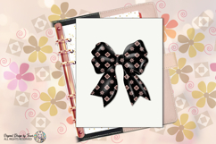 Black Floral Bow PNG Chic Fashion Ribbon Elegant Design PNG Product Image 9