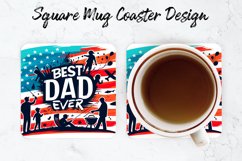 Best Dad Ever Mug coaster | Coaster | Sublimation Design Product Image 1