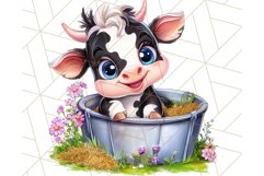 Kids Farm Clipart Bundle, Cute Farmer and Farm Animal PNG Product Image 10