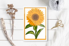 Sunflower layered paper cut/ layered paper cut SVG Product Image 3
