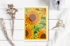 Sunflower layered paper cut /Sunflower 3D SVG Product Image 3