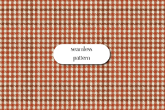 Rustic Orange Gingham Seamless Pattern, Hand Painted Checker Product Image 1
