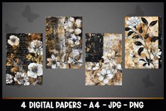4 Vintage Digital Papers I Junk Journal Page Product Image 2
