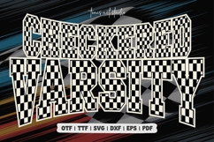 Checkered Varsity Font | Racing Font | Retro Display Font Product Image 2
