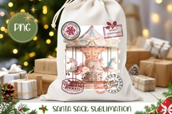 Vintage Christmas Carousel Santa Sack Design Product Image 1