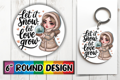 Heartfelt Circle Keychain Sublimation, Love Woman Product Image 1