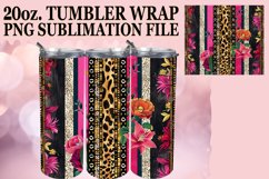 Chic 3D Leopard Flower Tumbler Wraps for Sublimation Product Image 1