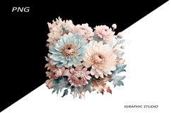 Rose Gold and Teal Chrysanthemum PNG Product Image 1