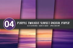 Purple Twilight Sunset Digital Paper Product Image 1