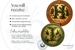Round Celtic Zodiac Signs Clipart PNG Set 2- Irish Mythology Product Image 2