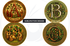 Round Celtic Zodiac Signs Clipart PNG Set 2- Irish Mythology Product Image 5