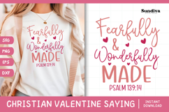 Christian Valentine's Day Quote SVG | Fearfully Wonderfully Product Image 1