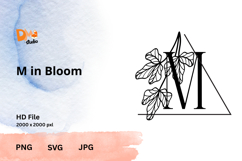 Elegant Emblem Monogram - Botanical Letter SVG | JPG | PNG Product Image 1