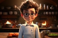 3D pixar Character Child Boy Chef with relevant environment Product Image 1