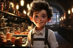 3D pixar Character Child Boy Chef with relevant environment Product Image 1