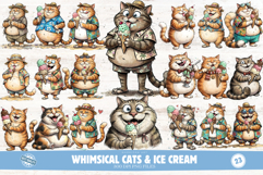 Whimsical Dogs &amp; Ice Cream Clipart Product Image 1
