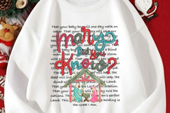 Preppy Mary Did You Know PNG, Doodle Font Christmas PNG Product Image 3