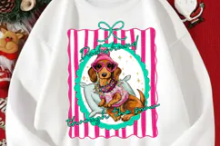 Dachshund Through The Snow PNG, Retro Christmas Dog Mom Png Product Image 2