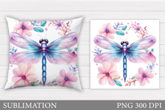 Dragonfly Pillow Design. Dragonfly Sublimation Product Image 1