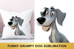 Funny Grumpy Dog Sublimation, Grey Dog sublimation Product Image 1