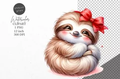 Valentines day clipart, Sloth clipart, Birthday clipart Product Image 1