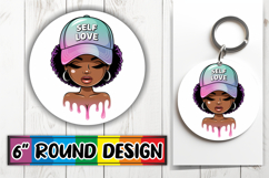 Radiant Round Ornaments PNG Design, Black Woman Product Image 1