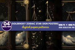 GoldenSky Zodiac Star Sign Posters Bundle PNG Product Image 14
