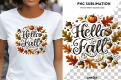 Hello Fall, Retro PNG Design for Cards & Shirts, Vintage Product Image 1